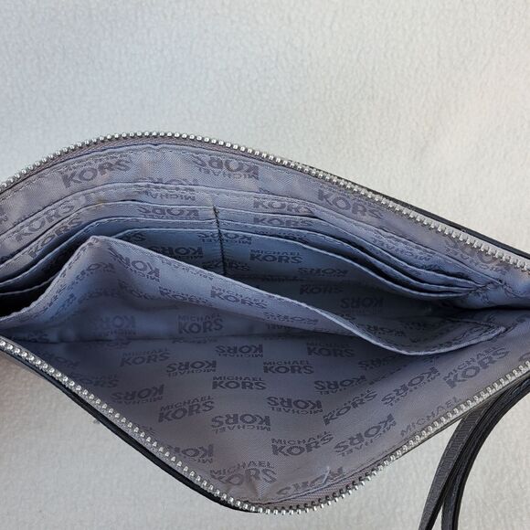 Michael Kors Gray Silver Studded Wristlet Clutch - Picture 10 of 12